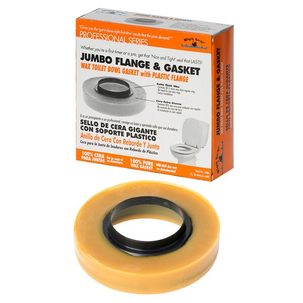 Black Swan Jumbo 1-1/8" Toilet Flange and Wax Gasket - For 3" & 4" Waste Lines