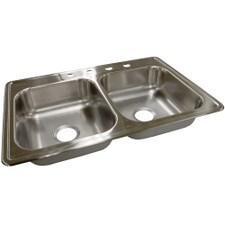 Moen Stainless Steel Kitchen Sink - 33" X 22" X 6-1/2", 4-Hole, 22 Gauge, Matte