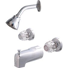 Moen Chateau Acrylic Two Handle Tub & Shower Faucet - Chrome finish, 5-1/2" tub spout