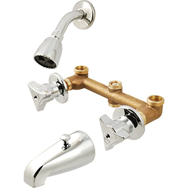 Union Brass Two Handle Tub & Shower Faucet - Chrome