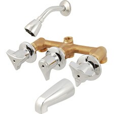 Union Brass Three Handle Tub & Shower Faucet