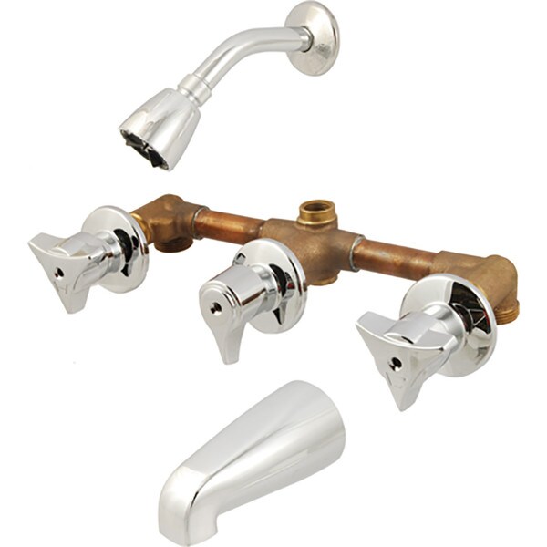 Union Brass Three Handle Tub & Shower Faucet