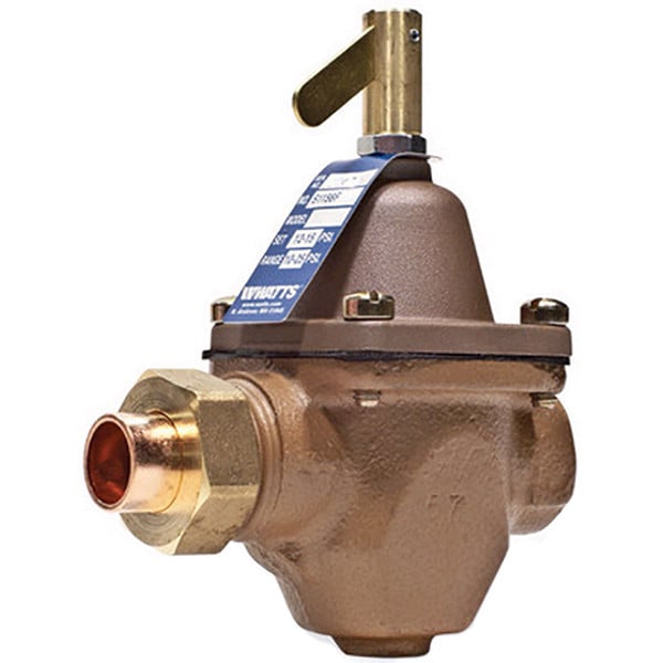 Watts Pressure Regulator Valve - 1/2", 15 PSI, Temp. Range 33F to 212F