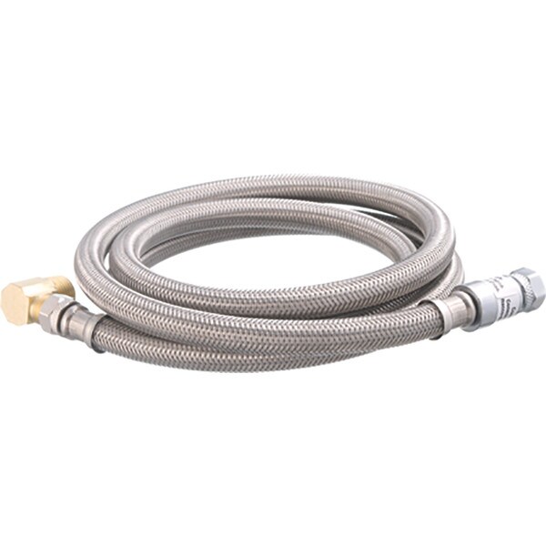 Watts Braided Stainless Steel Dishwasher Supply Line - 3/8" X 60", 1/2" IPS