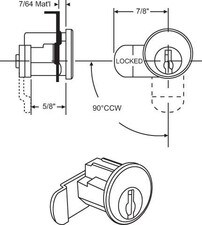 Cutler Bright Chrome Mailbox Lock