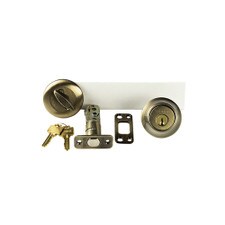 Weiser Lock Single Cylinder Deadbolt - Antique Brass, Grade 3