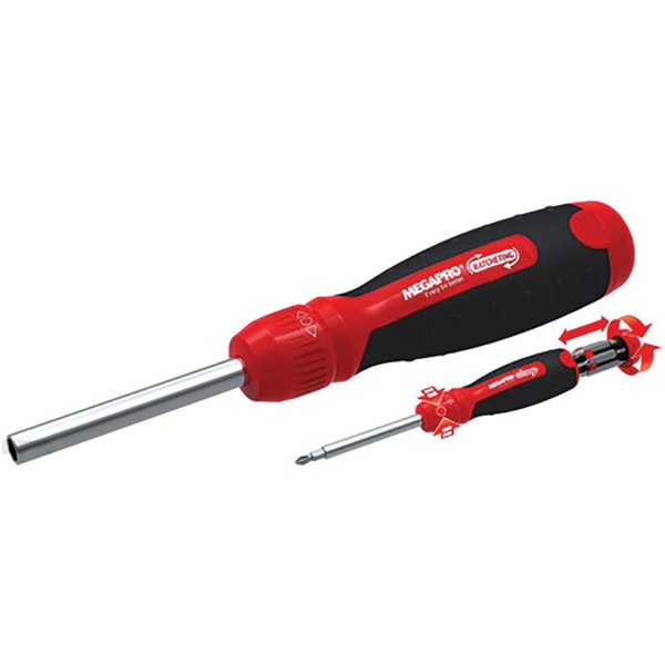 Megapro® 13-in-1 Ratcheting Screwdriver with Cushioned Handle