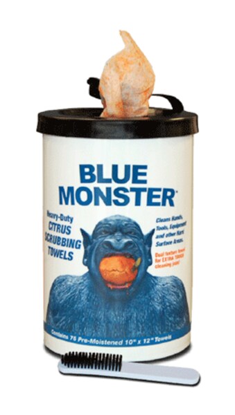 Blue Monster Heavy-Duty Citrus Scrubbing Towels - 75 per Can